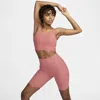 Nike Women's Zenvy Rib Gentle-support High-waisted 8" Biker Shorts In Pink
