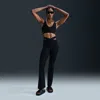 Nike Women's Zenvy Rib Gentle-support High-waisted Flared Leggings In Black