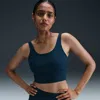 Nike Women's Zenvy Rib Light-support Padded Longline Sports Bra In Blue