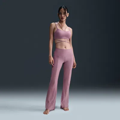 Nike Women's Zenvy Sheer Gentle-support High-waisted Full-length Pants In Purple