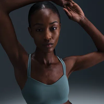 Nike Women's Zenvy Strappy Light-support Padded Sports Bra In Blue