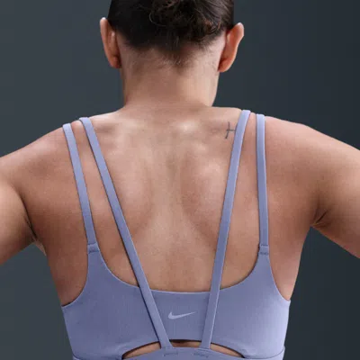 Nike Women's Zenvy Strappy Light-support Padded Sports Bra In Blue