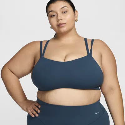 Nike Women's Zenvy Strappy Light-support Padded Sports Bra (plus Size) In Blue