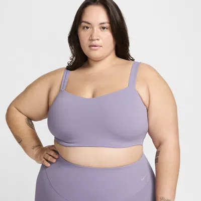 Nike Women's Zenvy Strappy Light-support Padded Sports Bra (plus Size) In Purple