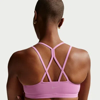 Nike Women's Zenvy Strappy Light-support Padded Sports Bra In Purple