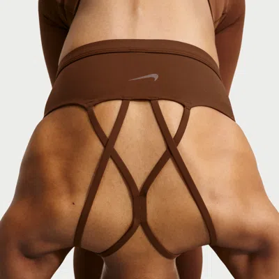 Nike Women's Zenvy Strappy Light-support Padded Sports Bra In Brown