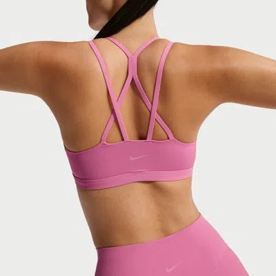 Nike Women's Zenvy Strappy Light-support Padded Sports Bra In Pink