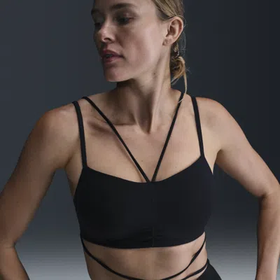 Nike Women's Zenvy Strappy Wrap Light-support Padded Sports Bra In Black
