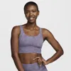 Nike Women's Zenvy Tie-dye Medium-support Padded Longline Sports Bra In Purple