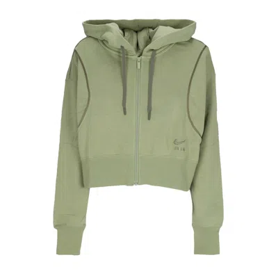 Nike Women's Zip Hoodie Sportswear Air Fleece Full-zip Hoodie Alligator/medium Olive/medium Olive