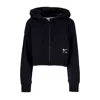 Nike Women's Zip Hoodie Sportswear Air Fleece Full-zip Hoodie Black/black/white In Black/black/white