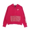 Nike Women's Zip Hoodie Sportswear Air Top Fleece Fireberry/white In Red