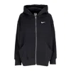 Nike Women's  Sportswear Oversized Jersey Full-zip Hoodie In Black/sail