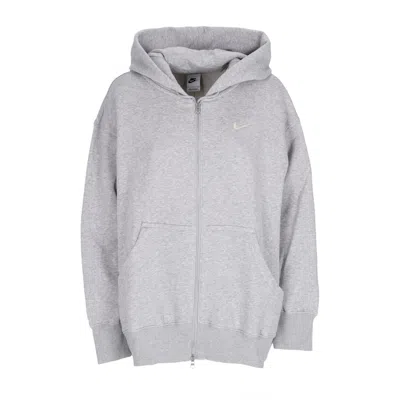 Nike Women's Zip Hoodie W Phoenix Fleece Hoodie Dk Gray Heather/sail In Dk Grey Heather/sail