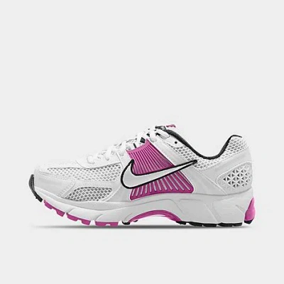 Nike Women's Zoom Vomero 5 Casual Shoes In White/metallic Platinum/pure Platinum/hot Fuchsia