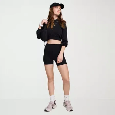 Nike Womens 5" High Rise Moisture Wicking Stretch Fabric Bike Short In Black