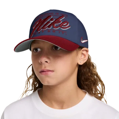 Nike Womens A-frame Lined Rise Cap In Navy/maroon