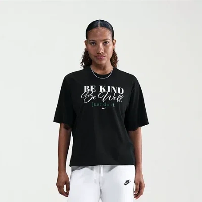 Nike Womens Be Kind Boxy T-shirt In Black