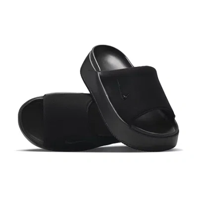 Nike Womens Calm Elevation Slide Sandals In Black