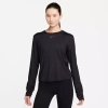 Nike Womens Crew Neck Long Sleeve Quick Dry Active T-shirt In Black