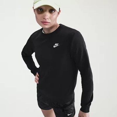 Nike Womens Crew Neck Long Sleeve Sweatshirt In Black