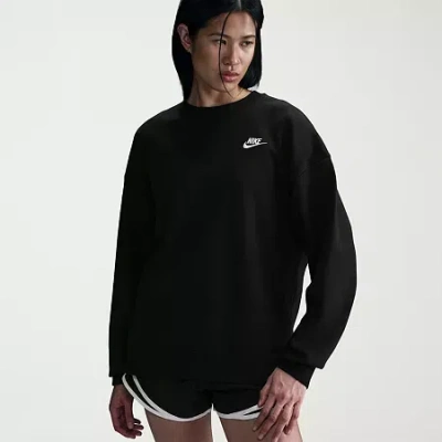 Nike Womens Crew Neck Long Sleeve Sweatshirt In Black