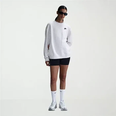Nike Womens Crew Neck Long Sleeve Sweatshirt In Gray