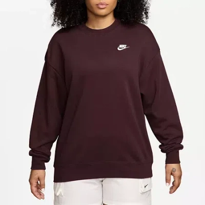 Nike Womens Crew Neck Long Sleeve Sweatshirt In Red
