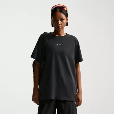 Nike Womens Crew Neck Short Sleeve Active T-shirt In Black