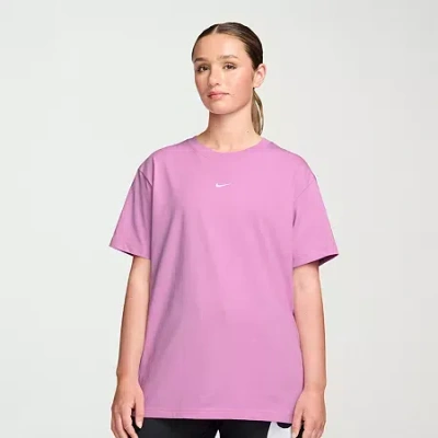 Nike Womens Crew Neck Short Sleeve Active T-shirt In Purple