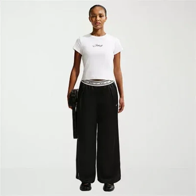 Nike Womens Crew Neck Short Sleeve Crop Top In White