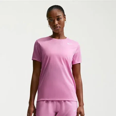 Nike Womens Crew Neck Short Sleeve Quick Dry Active T-shirt In Purple