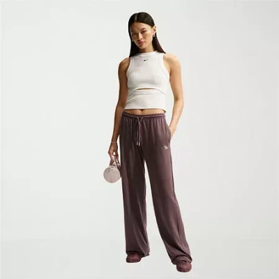 Nike Womens Drawstring Waist Lightweight Moisture Wicking Straight Regular Fit Sweatpant In Brown