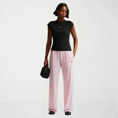 Nike Womens Drawstring Waist Lightweight Moisture Wicking Straight Regular Fit Sweatpant In Pink