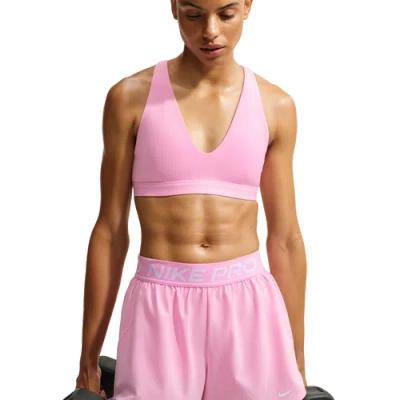Nike Womens Dri-fit Indy Strappy Bra In Pink