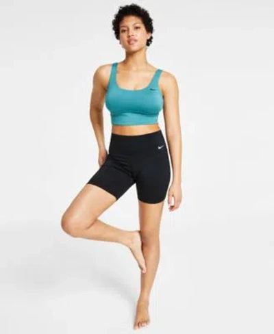 Nike Womens Essential Scoop Neck Bikini Top Kick Swim Shorts In Black