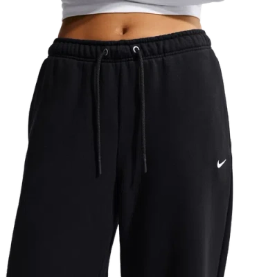 Nike Womens Fleece Openhem Wide Leg Pant In Black