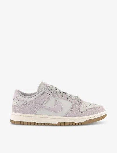 Nike Womens Light Bone Platinum Viol Dunk Low Panelled Leather Low-top Trainers In Multi