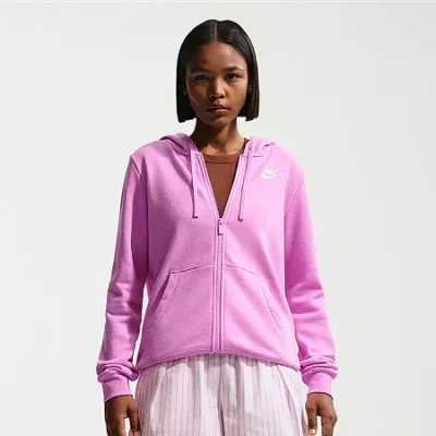 Nike Womens Long Sleeve Fleece Zipper Active Hoodie In Animal Print