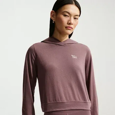 Nike Womens Long Sleeve Moisture Wicking Active Hoodie In Brown