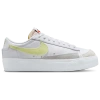 Nike Blazer Low Platform Sneakers In White/life Lime/team Orange