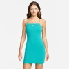 Nike Women's  Sportswear Chill Knit Tight Mini-rib Cami Dress In Distressed Cactus/sail