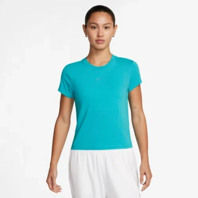 Nike Womens  Chill Knit Crop T-shirt In Green