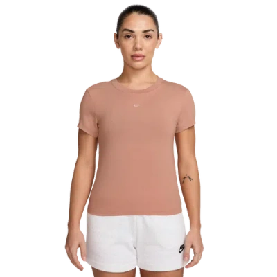 Nike Womens  Chill Knit Crop T-shirt In Gold