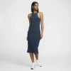 Nike W Sportswear Women's Dress Chill Knit Rib Midi Dress Armory Navy/armory Navy In Armory Navy/armory Navy