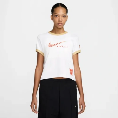 NIKE WOMENS NIKE CLUB MOTO SHORT SLEEVE T-SHIRT