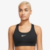 Nike Dri-fit Swoosh Women's High-support Non-padded Adjustable Sports Bra In Black/white