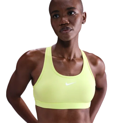 Nike Womens  Dri-fit Swoosh Medium Support Bra In Yellow