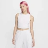 Nike Women's  Sportswear Chill Knit Tight Cropped Mini-rib Tank Top In Birch Heather/lt Orewood Brown