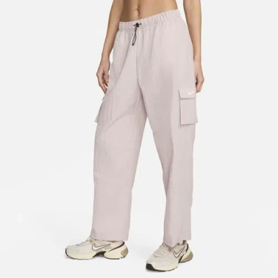 Nike Womens  Essential Woven Hr Cargo Pants In Platinum Violet/sail